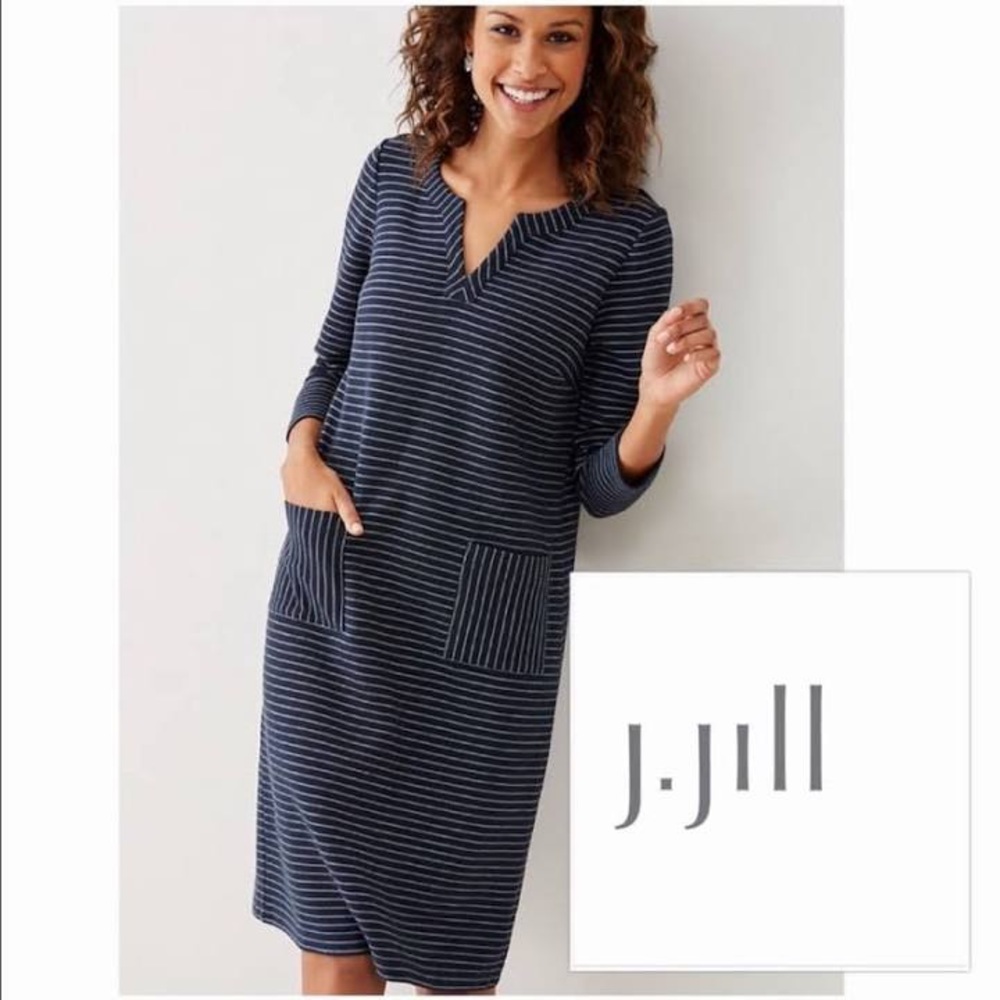J. Jill plus sized striped shift dress